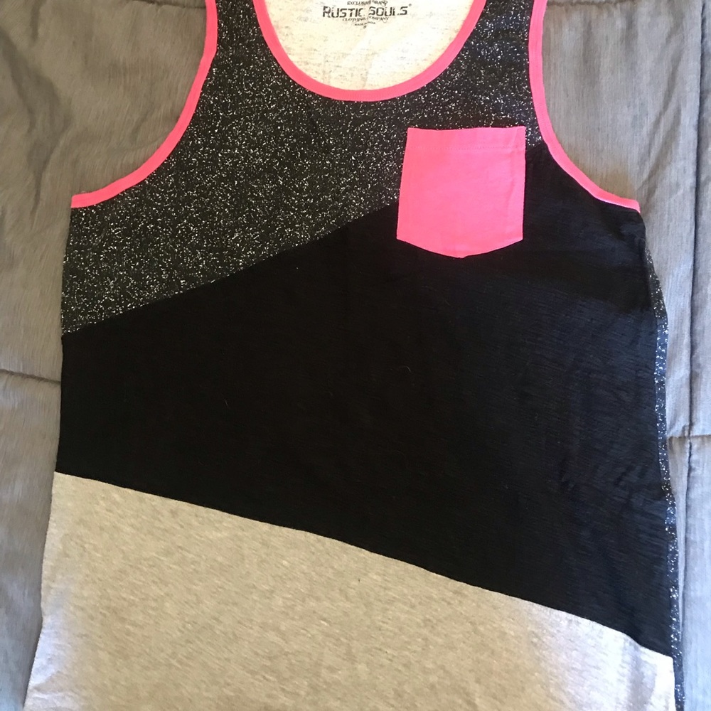 Gray and Black Splattered Tank Top